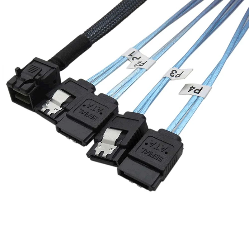 Mini SAS HD36P SFF-8643 To 4XSATA Black Data Cable Plastic Data Cable Server Transmission Cable Mini SAS Adapter Cable