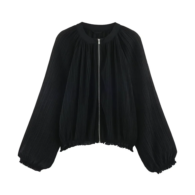 2026 Guobioziy Women s Classic Commuter Style Fall New Black Long Sleeve Batwing Loose Fit Fashion Trendy Casual Parka Jacket