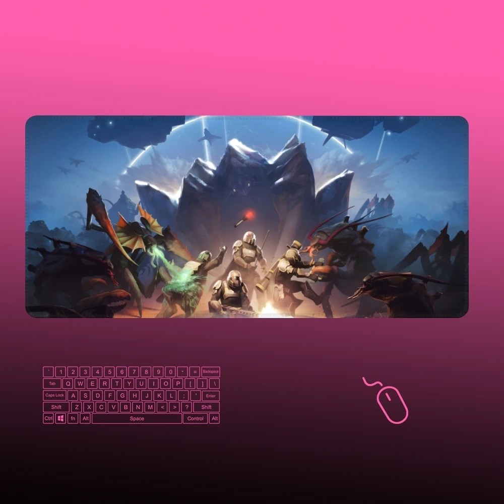 Helldivers 2 Mouse Pad Pearlescent Gamer Large Rubber Art Gaming Mouse Pad Locking Edge Big Computer Mousepad Laptop Desk Mat