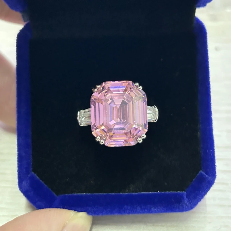 Luxury Solitaire Big Rectangle CZ Women Wedding Ring Engagement Ring Evening Party Elegant Female Fashion Jewelry Gifts