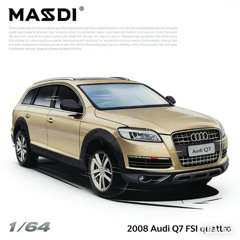 

MASDI 1:64 Audi Q7 FSI quattro, имитационная модель автомобиля из литого сплава, коллекционная статическая фигурка для взрослых, игрушка для мальчиков, праздничный подарок