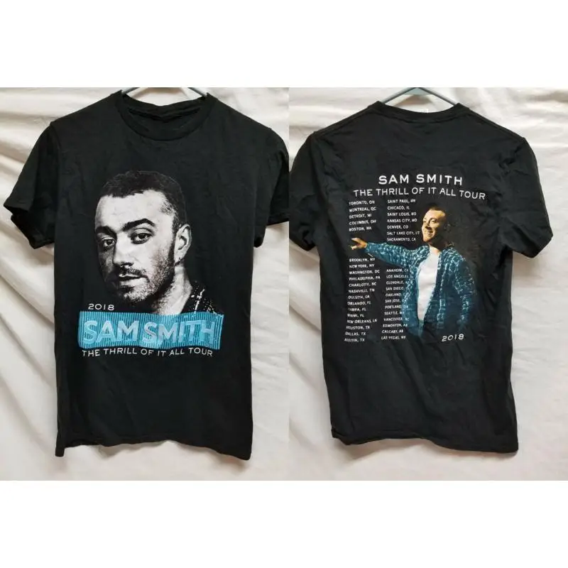 

Короткая футболка Sam Smith Thrill Of It All Tour из хлопка Ub344