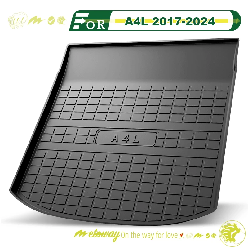 For Audi A4L 2009-2024 Custom Fit Car Trunk Mat All Season Black Cargo Mat 3D Shaped Laser Measured Trunk Liners