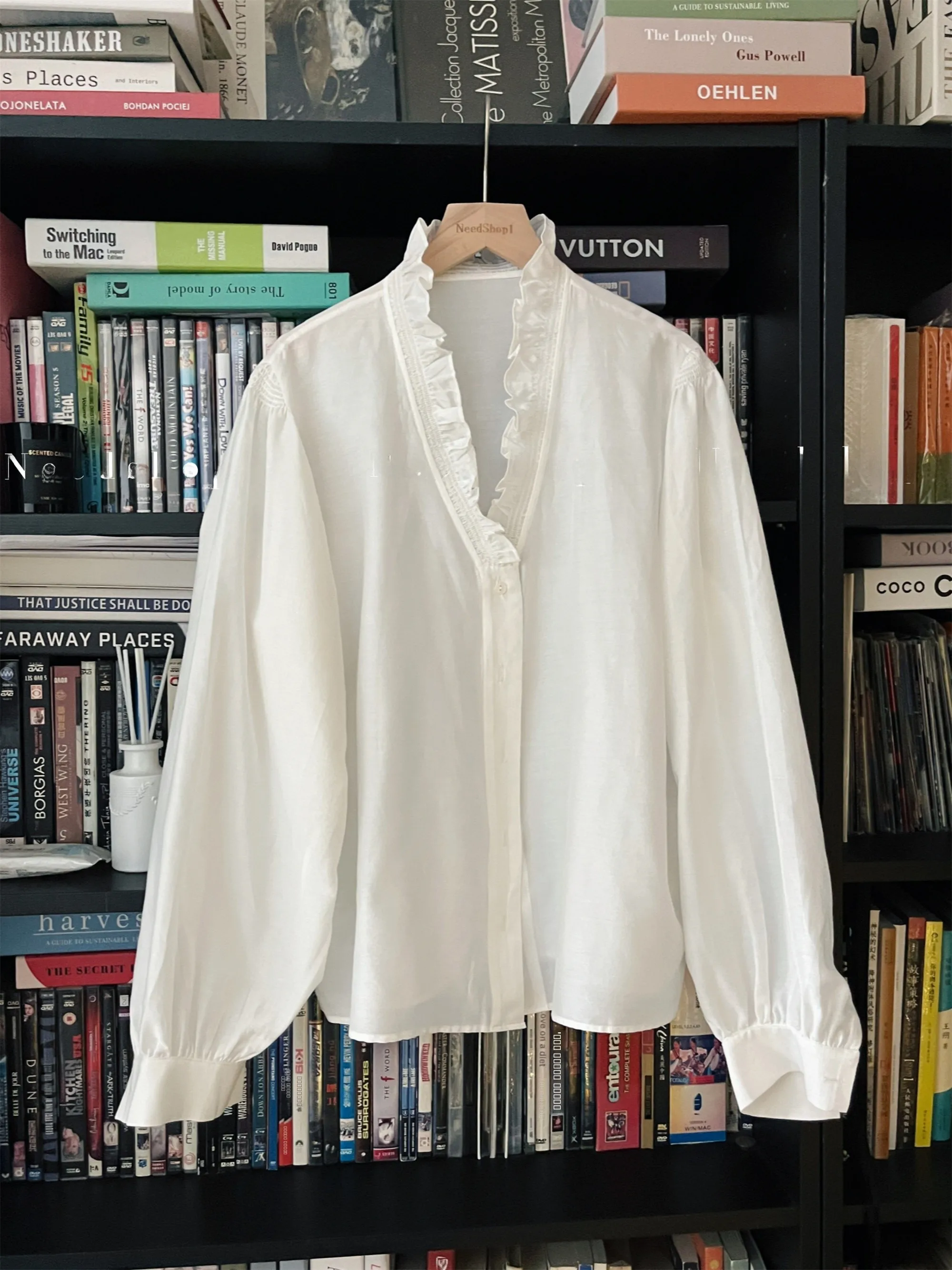 

Шелковая блузка Ele V-ne с цветочным кружевом, свободного кроя, с длинным рукавом, приятная к телу, дышащая, женская, от Needop