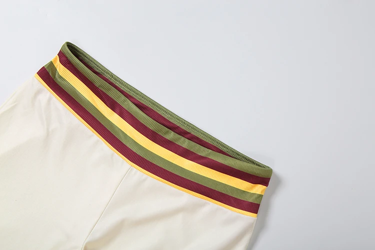 Nibber ärmelloses Tanktop mit Buchstaben-Aufdruck und V-Ausschnitt + Hose mit weitem Bein, lässiges gestreiftes 2-teiliges Set für Damen, trendiger, schicker Street-Sportanzug – Detail 11