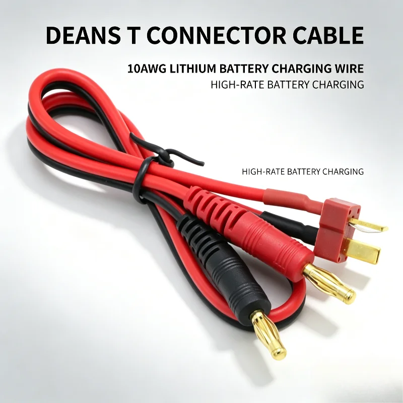 10AWG Deans T Plug To 4.0mm Gold Banana Connector Cable High Rate Lithium Battery Charging Wire for Model Lipo Battery Charger