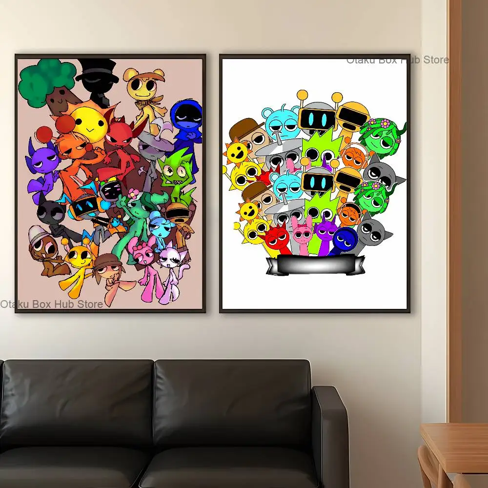 

Game S-Sprunki Cute Poster Prints Wall Art Picture Painting Gift Living Room Restaurant Bar Large Dec Sticker