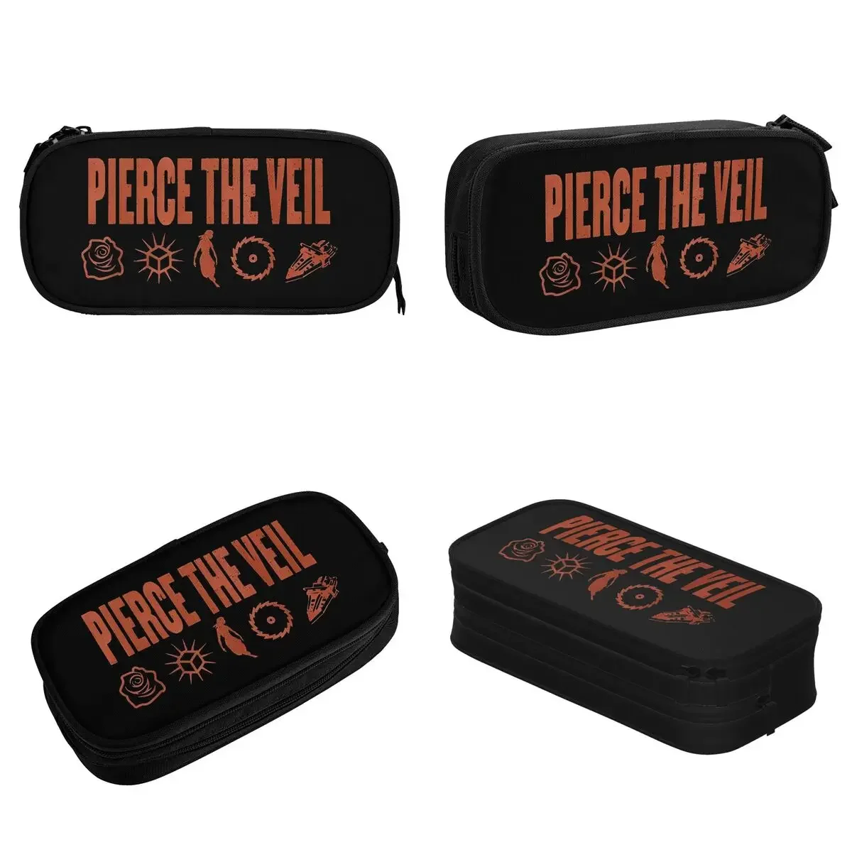 Pierce The Veil 2025 Tour Pencil Cases Rock Band Pencilcases Pen Holder for Girls Boys Large Storage Bag Cosmetic Stationery