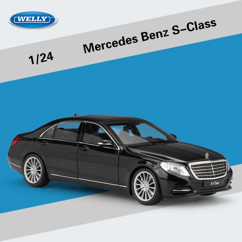 

Литая под давлением модель из сплава WELLY в масштабе 1:24 Mercedes Benz S-Class, Коллекционная игрушка, подарок, сувенирный дисплей