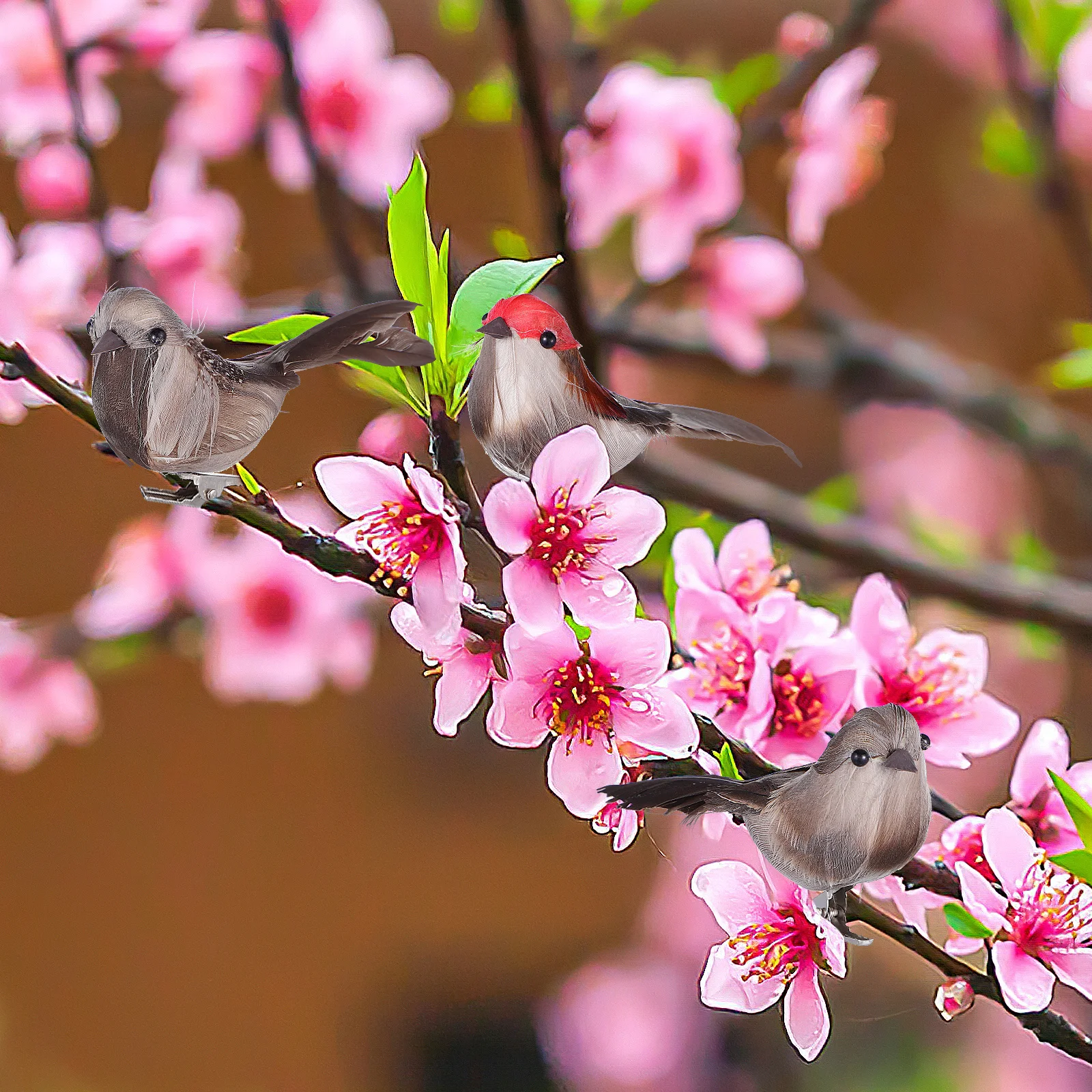 

4Pcs Artificial Bird Ornaments Feathered Decoration Props for Home Garden Party Wedding Christmas Easter Feathered Birds