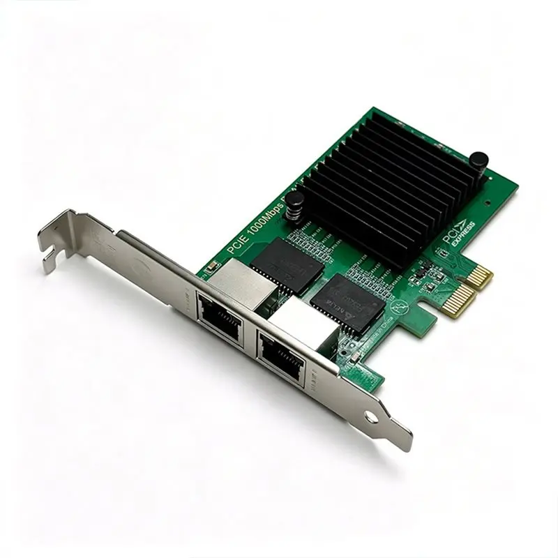 A13E-Industrial Control 2 Port Gigabit Network Card Pcie X1 82571 Chip RJ45 For Desktop PC Soft Routing NAS Server