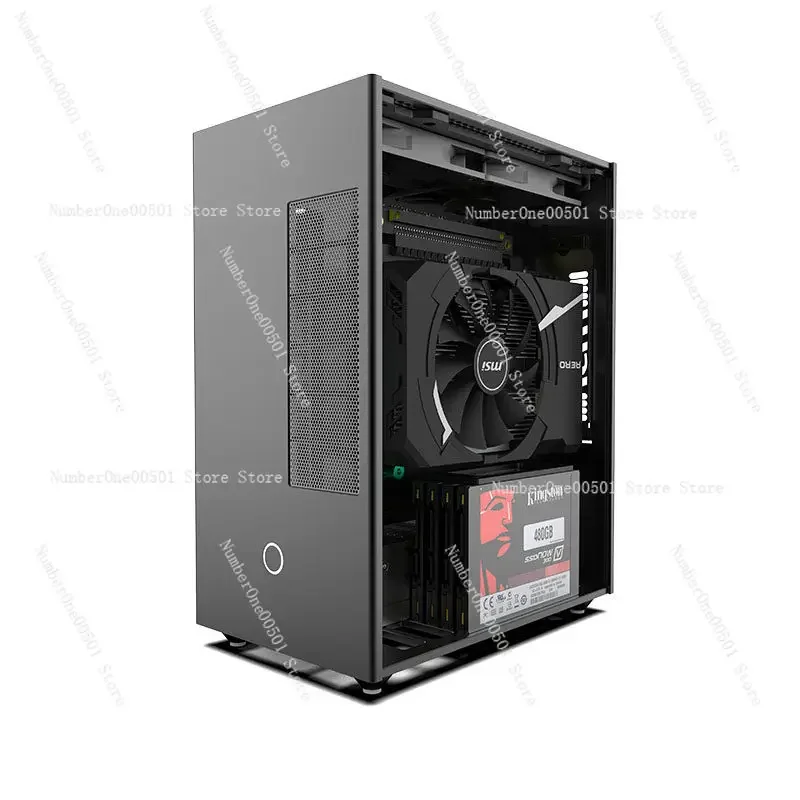 Lzmod mini F1-1U 2.0 ITX Dual-Slot Discrete Graphics Case – Compatible with Colorful iGame RTX 4060 Ti