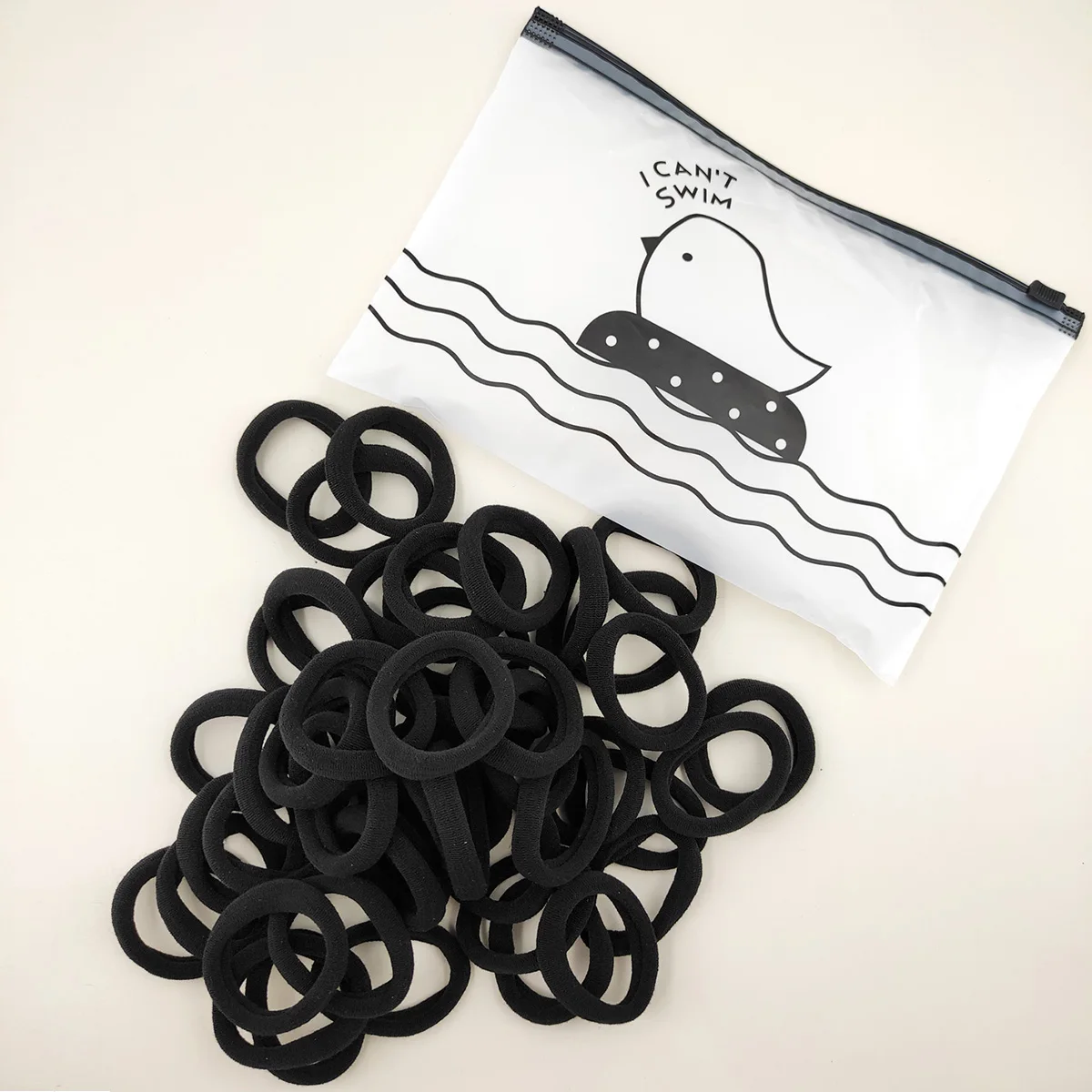 50 قطعة العصابات الشعر الأسود للنساء الفتيات هيرباند شريط مطاطي عالي المرونة العلاقات الشعر ذيل حصان حامل Scrunchies اكسسوارات