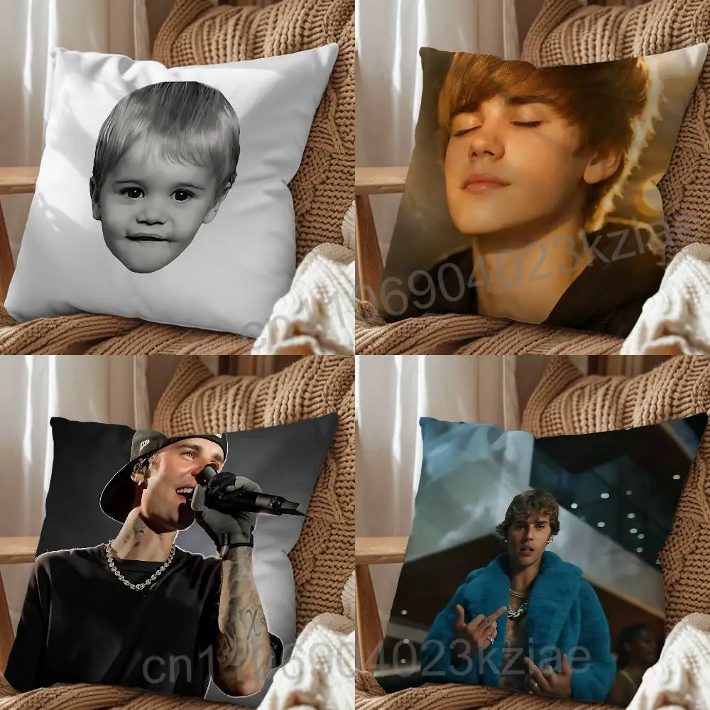 

Baby Beauty cool Justin Bieber Pillow Case Sofa Living Room Bedroom Headboard Backrest Cushion Square Cushion Nap Time