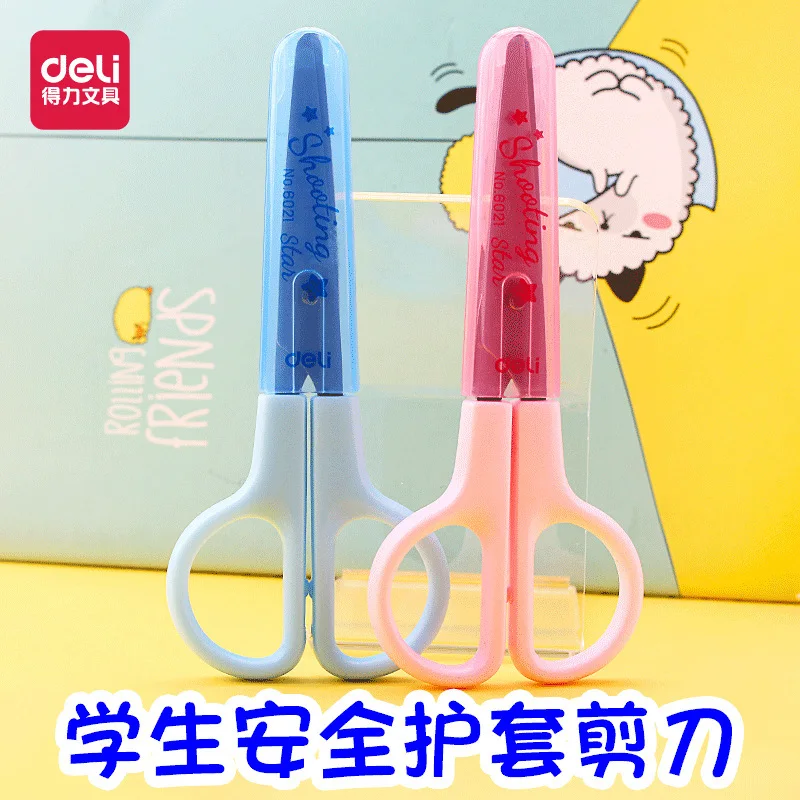 Deli Kinderveiligheidsschaar Peuters Kinderen Ambachtelijke Kunst Schoolbenodigdheden Afgeronde punt Niet-scherpe messen Gemakkelijk vast te houden Kleine handen
