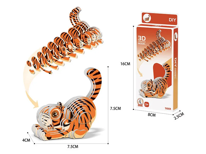 Animal 3D Paper Puzzle For Kids Educational Montessori Toys Funny DIY Manual Assembly Three-dimensional Model Toy For Boy Girl