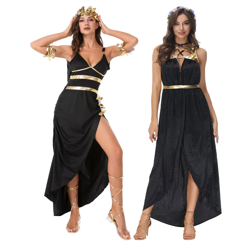 

Halloween Medieval Sexy Egyptian Cleopatra Princess Costume Outfits Ladies Roman Toga Robe Greek Goddess Stage Show Dress