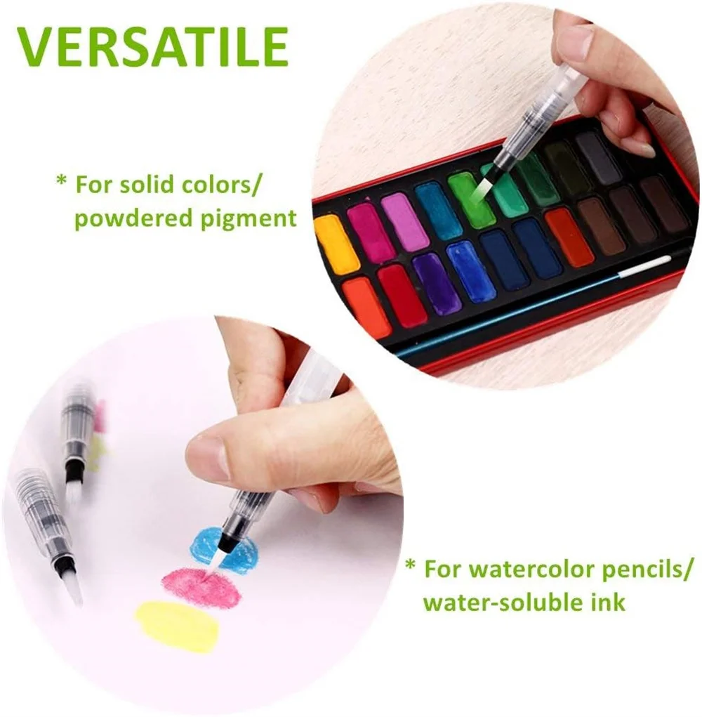 12-teiliges Nachfüllbares Aquarell-Pinselstift-Set, Weiche Spitze Wasserfarben-Marker, Tragbare Kunstmalerei-Pinsel für DIY-Handwerk & Zeichnen – Detail 4