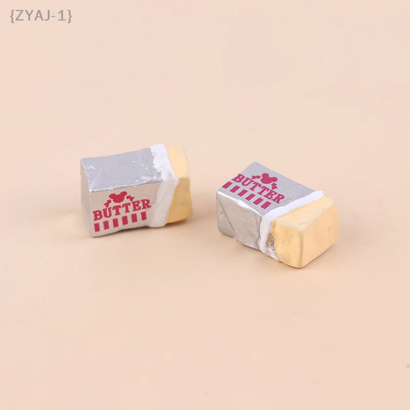 6 個ドールハウスミニチュア食品バターごっこ遊びキッチン Diy パンセットおもちゃ朝食食器アクセサリー