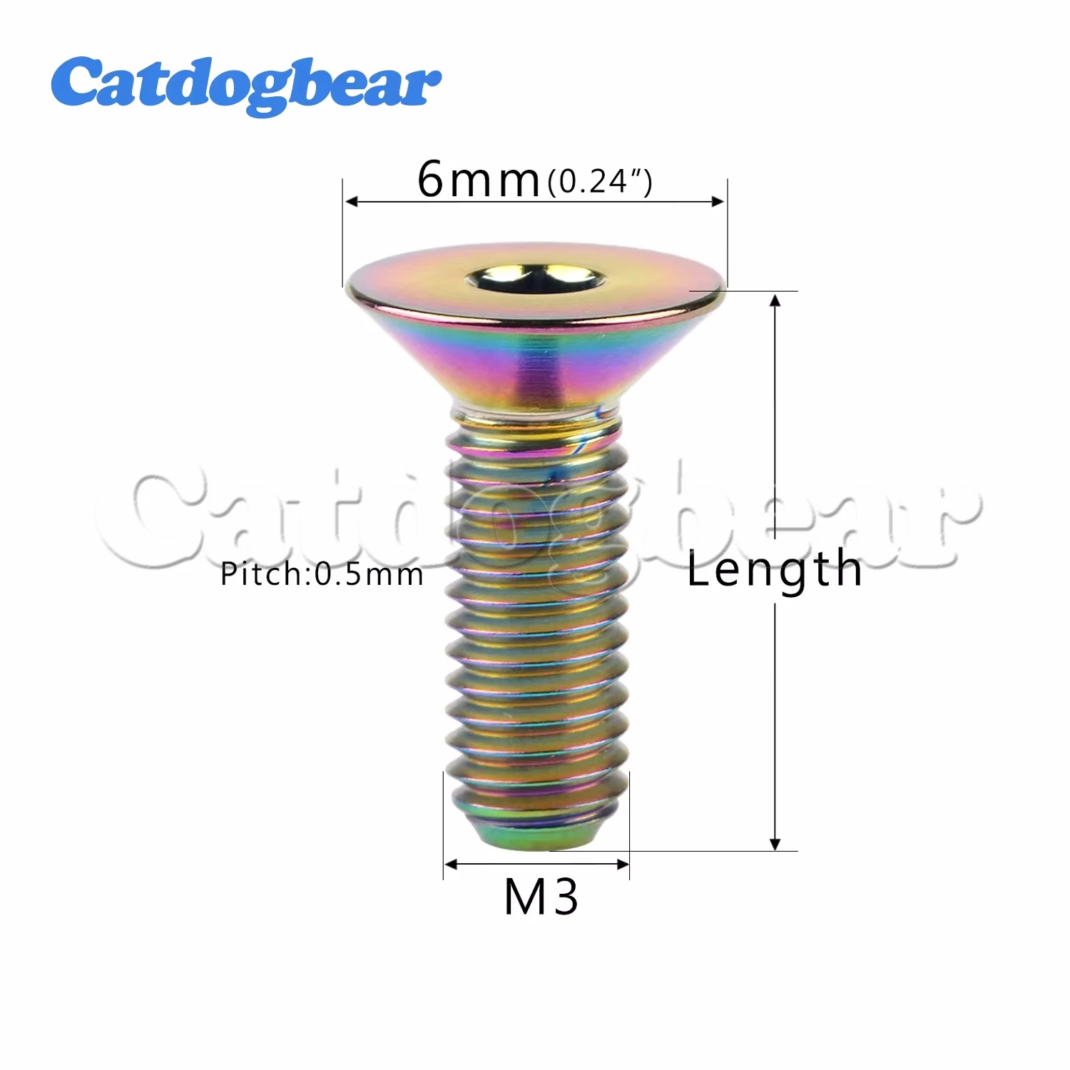 Catdogbear 4Pcs M3X6 8 10 12 15 18 20mm Countersunk Head Hex Socket Head Bolts For Bicycle Bike Stand Direct Pin Screws