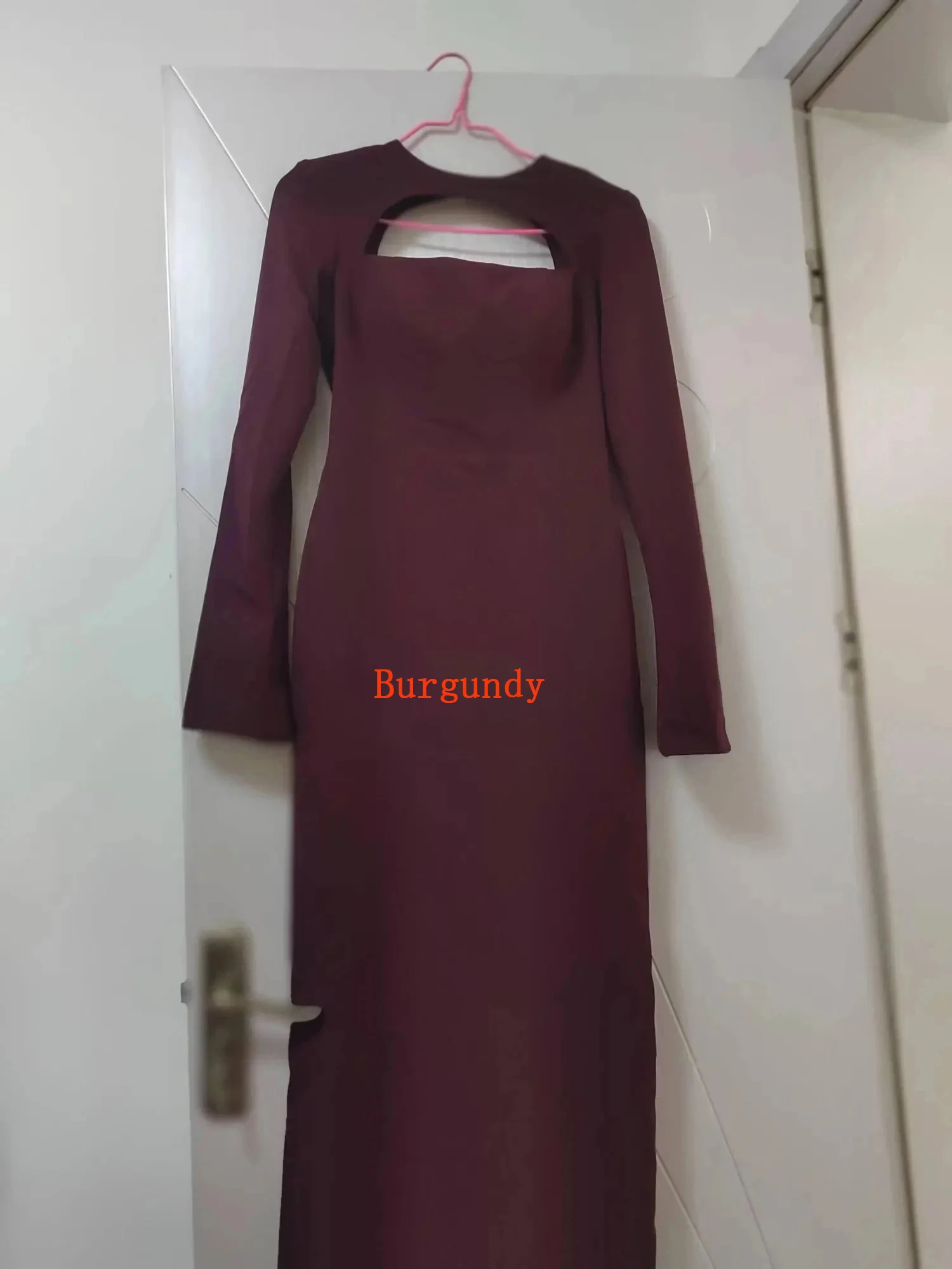 Maßgeschneiderte Meerjungfrau Schwarze Abendkleider Frankreich Langarm Formelle Abendkleider Damen Hochzeitsfeier-Kleider Vestidos De Noche – Detail 6