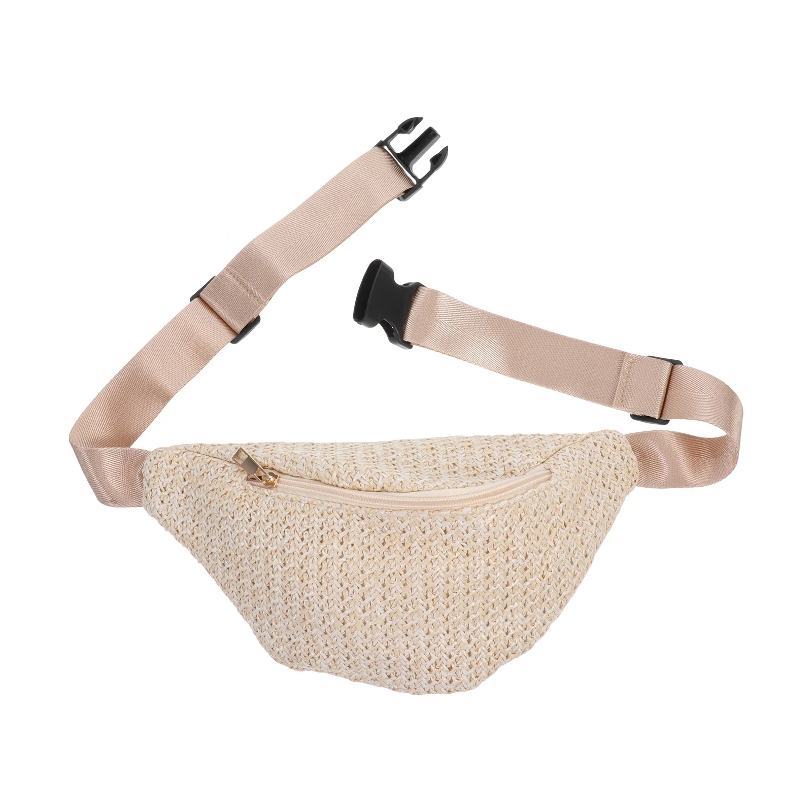 1Pcs Bag Summer Straw Crossbody Fanny Pack Boho Chest Storage Pouch Lightweight Waist Bag Fanny Pack