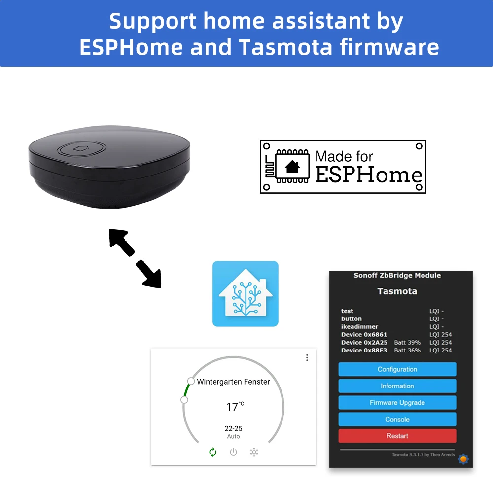 KC868-AG ESP32 IR RF WiFi Gateway Made For ESPHome Home Assistant Automation DIY Tasmota Arduino IDE Graphical Program Home Host