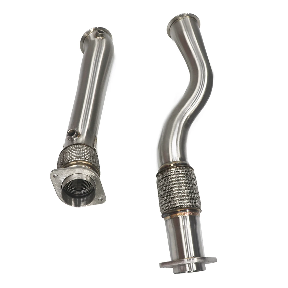 High Performance Stainless Steel Exhaust Downpipe for  X3M X4M F97 F98 S58B30A 2019-2022 3.0T Brushed Finish Straight Header