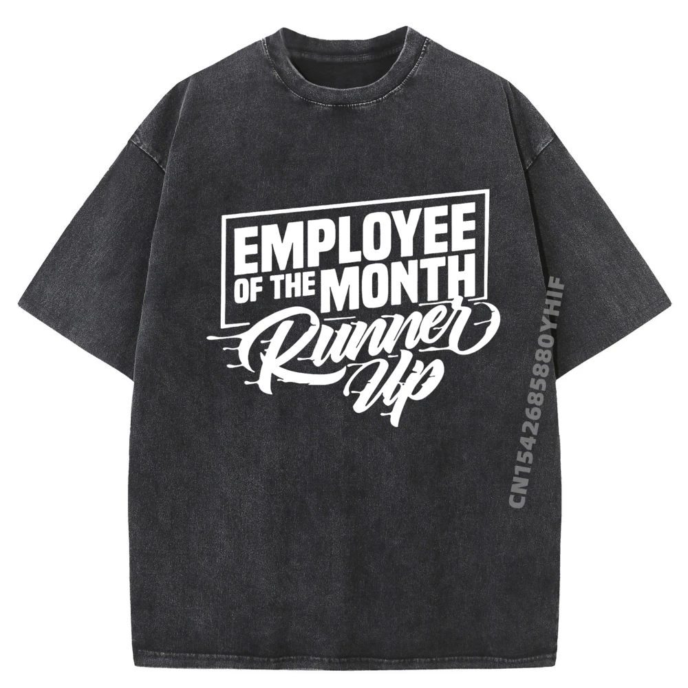 

Mens Washed T Shirt Employee Of The Month Runner Labor Day Comfortable Simple Woman T-shirts Men Printing Classic