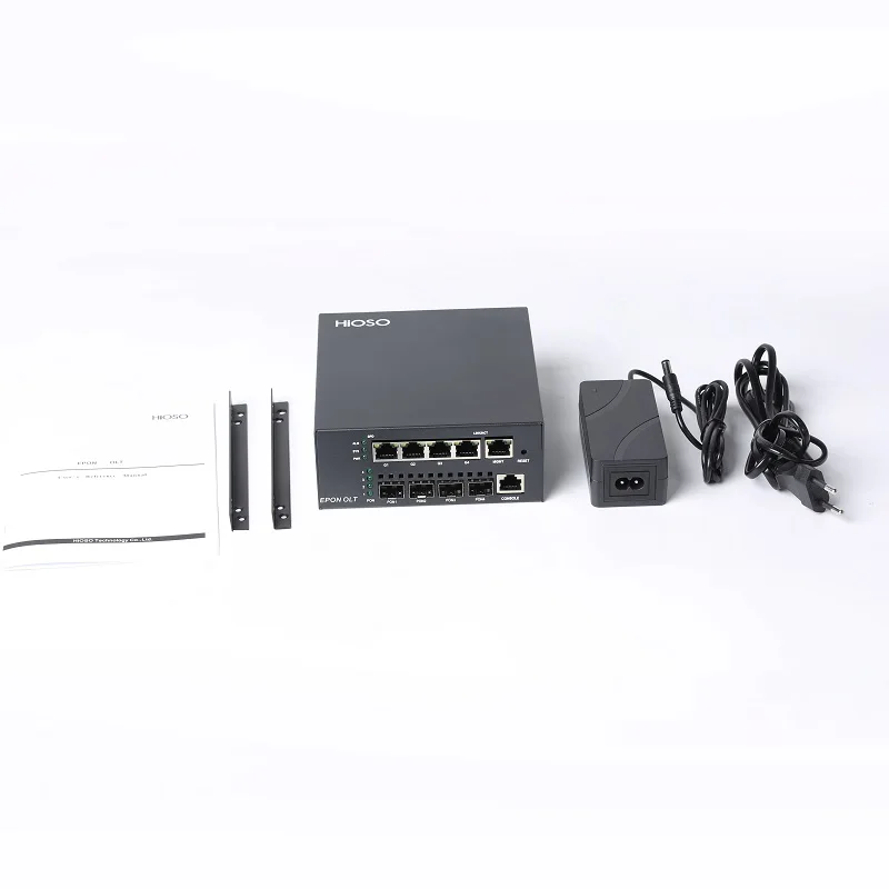 HIOSO MINI 4PON 4PORT EPON OLT 256 USERS C0MPATIBLE EPON XPON ONU