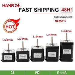 HANPSOE  Nema17 Stepper Motor 4-lead 48mm 78Oz-in 52N.cm 1.8A  Nema 17 motor 42BYGH  (17HS8401)  stepper motor for 3D printer