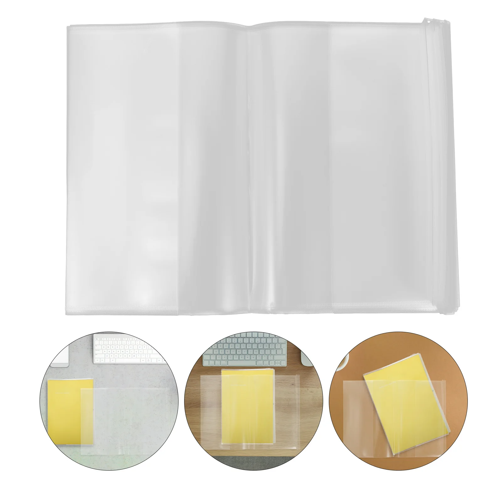 10 Stück transparente Buchhülle, verstellbare Passform für Taschenbücher, Hardcovers, Notebooks, kratzfeste Kunststoffhülle