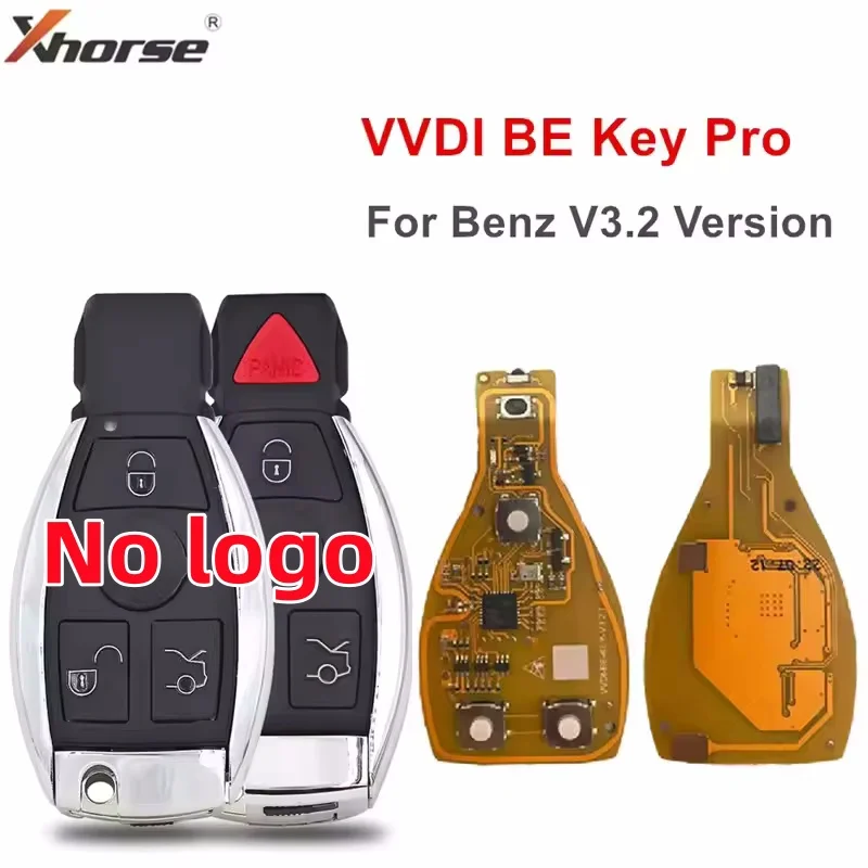 

No logo 3/4 Buttons Xhorse VVDI BE Key Pro For Mercedes Benz V3.2 PCB Remote Key Chip Improved Version Smart 315MHz/433MHz