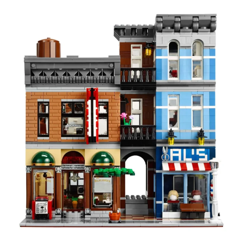 

With 6 MINI Figures Detective Office Agency Building Blocks Bricks Classic Architecture City StreetView Christmas Gifts Toys