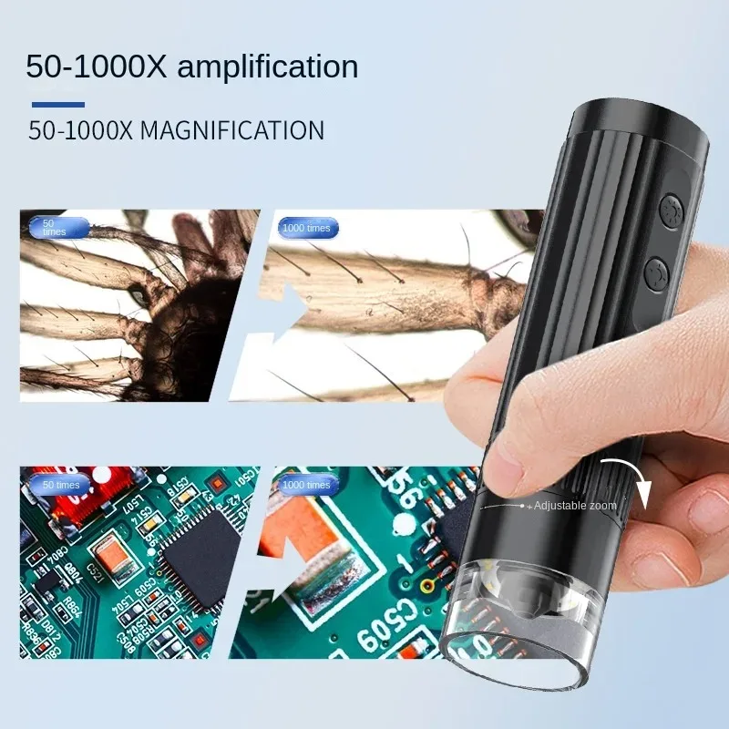 1080P USB Microscope Digital Microscope 50-1000X Magnification Portable Soldering Microscope for Identification Observation