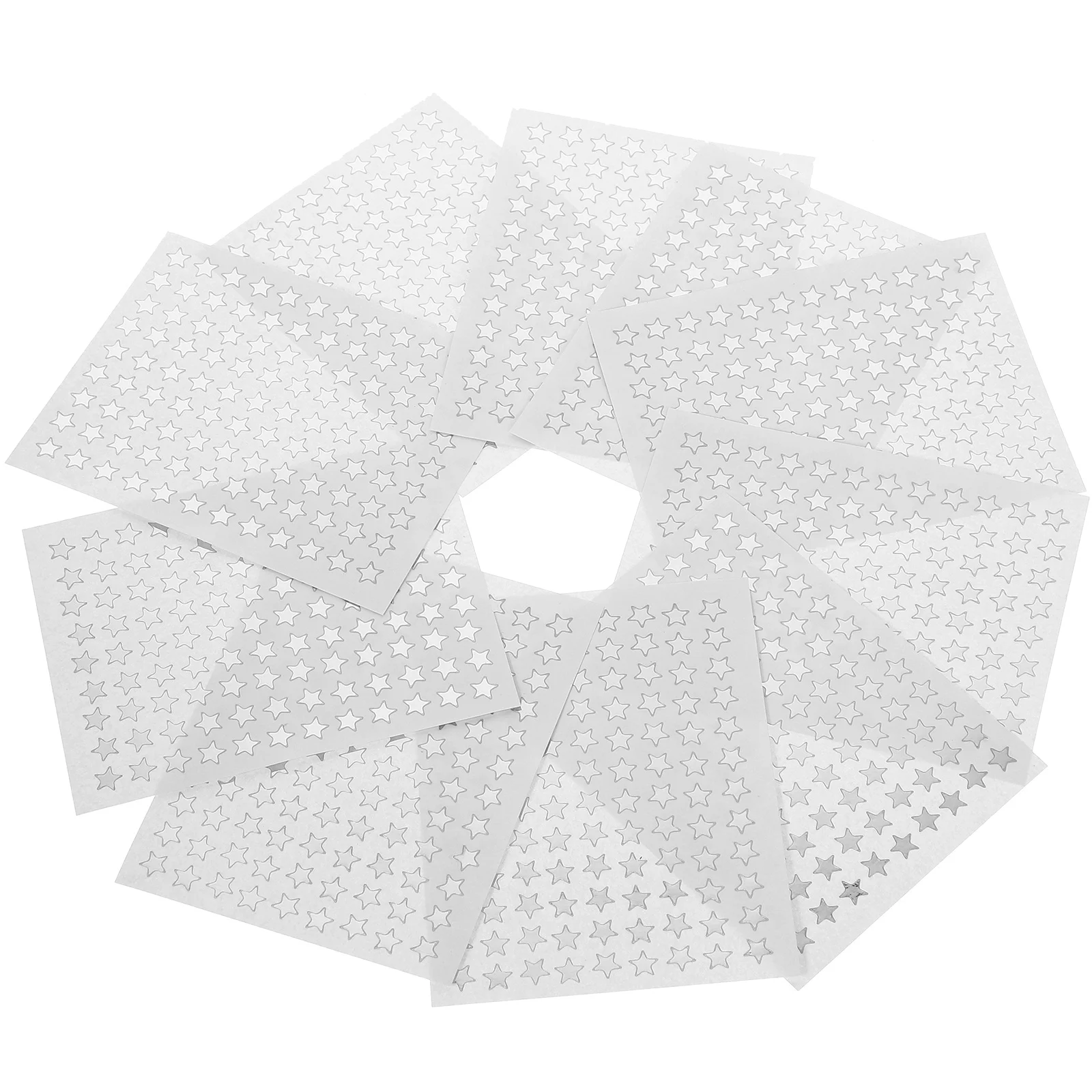 10 Sheets Reward Stickers Pentagram Shaped Self-Adhesive Star For Classroom Students Teachers Incentive Stationery Labels