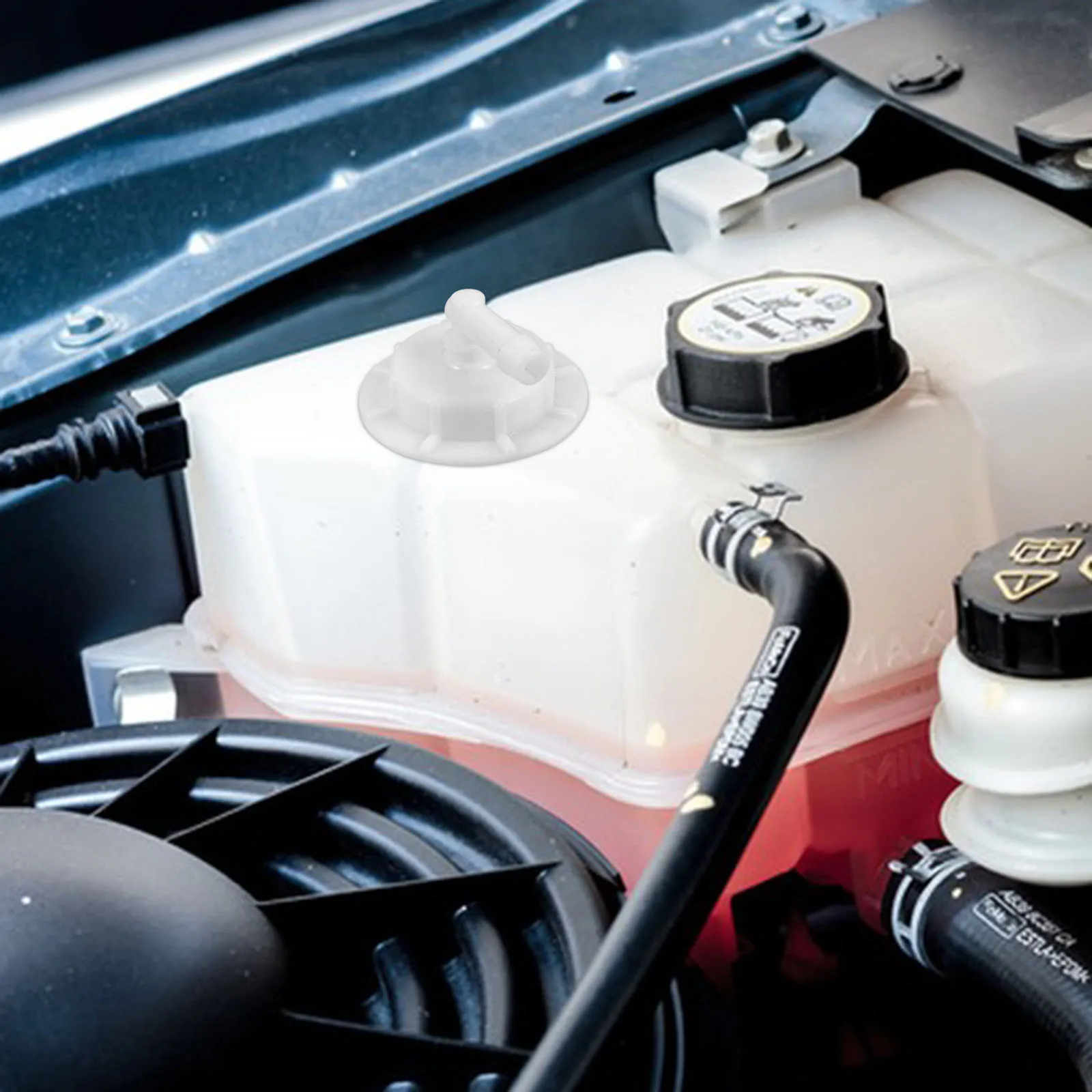 

Radiator Coolant Reservoir Cap Water Cap Replacement For Overflow Tank Coolant Recovery Tank Durable Plastic Precision Fit Easy