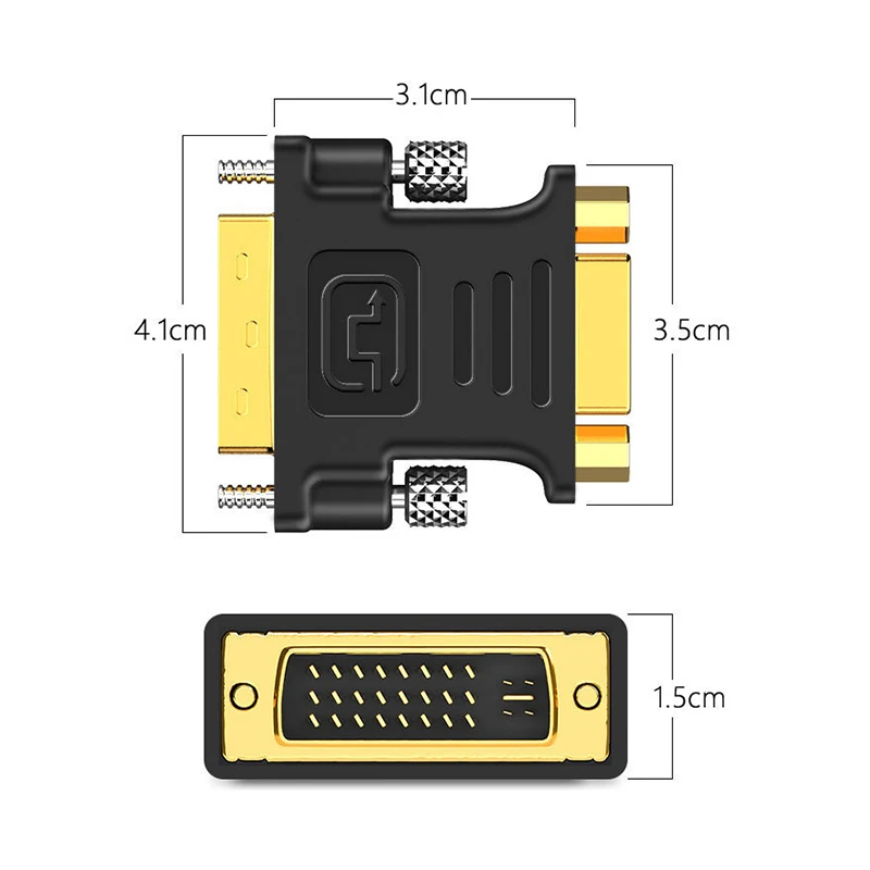 Dvi Naar Vga Adapter DVI-I Mannelijke 24 + 5 Pin Naar Vga Vrouwelijke Adapter Converter 1080P Video Grafische Kaart Converter Voor Hdtv Pc Projector