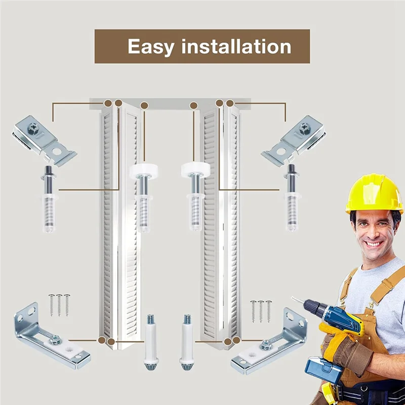 

A69etop в комплекте, 4 комплекта, комплект для ремонта фурнитуры для двустворчатых дверей шкафа для направляющих раздвижных дверей от 7/8 до 1 дюйма
