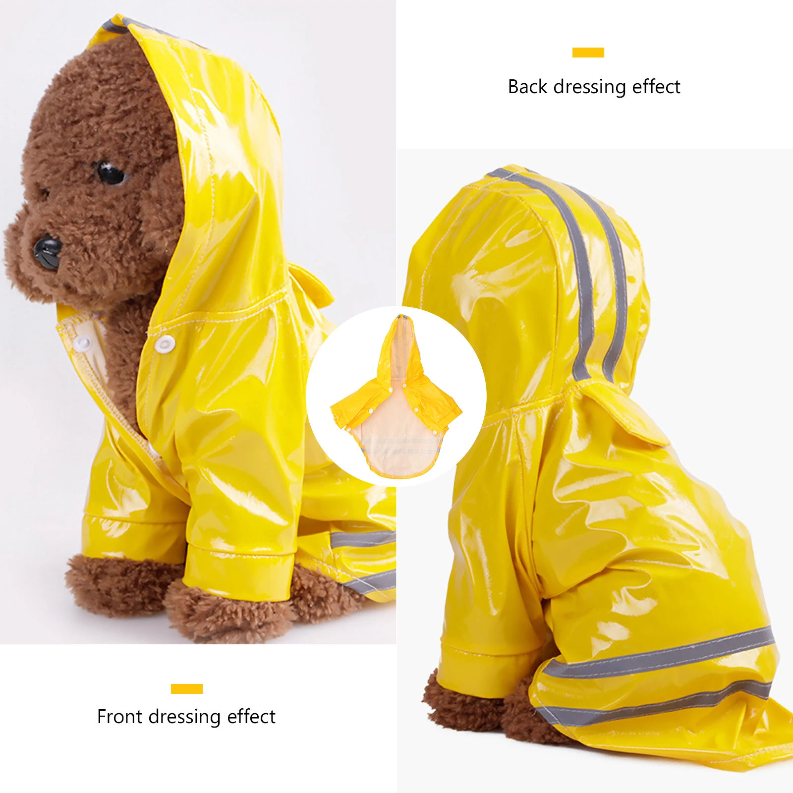 

Pet Raincoat Raining for Dog Puppy Poncho Small Hood Jacket Dogs Fashion Rainy Day