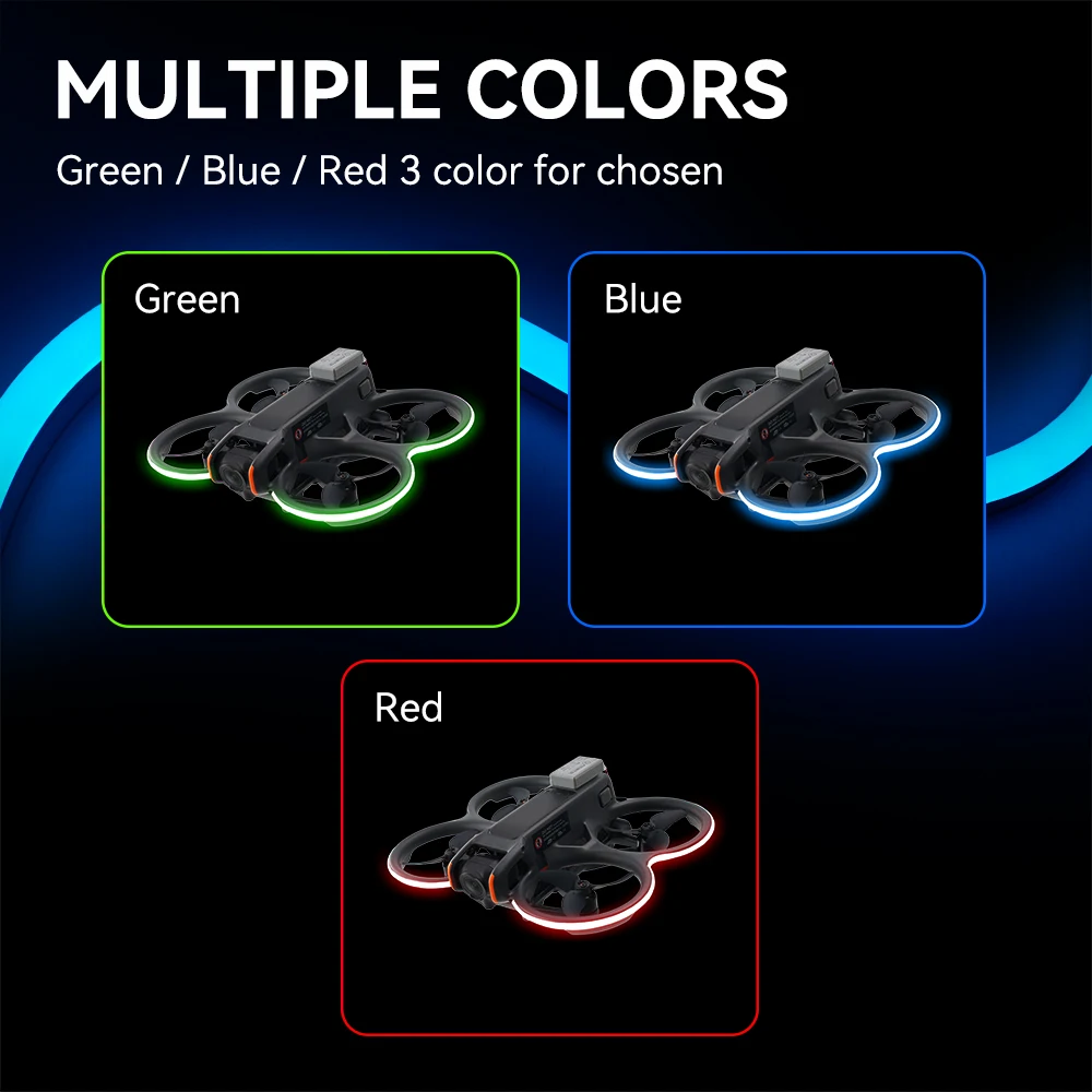 RCSTQ For DJI Avata 2 Strip Light Waterproof LED Night Flight Warning Lamp Belt Brightness Adjustable For Avata2 Drone Accessory