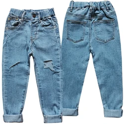 5120  1 Years skinny girls jeans baby jeans soft denim pants spring and autumn ripped hole