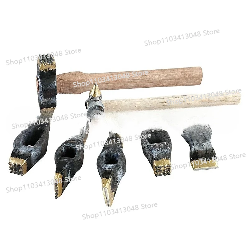

Handmade alloy chiseling hammer granite concrete stone repair lychee surface hemp surface split axe double head flower hammer