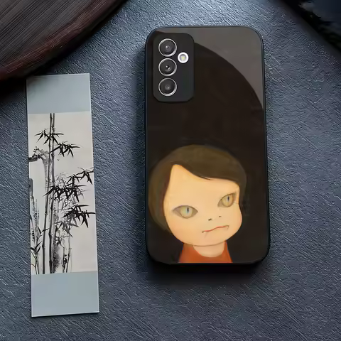 Yoshitomo Nara Phone Case Glass for Samsung Galaxy S24 S23 S21 S22 S20 Ultra Fe Plus A34 A54 A24 A52 A53 M54 Cover