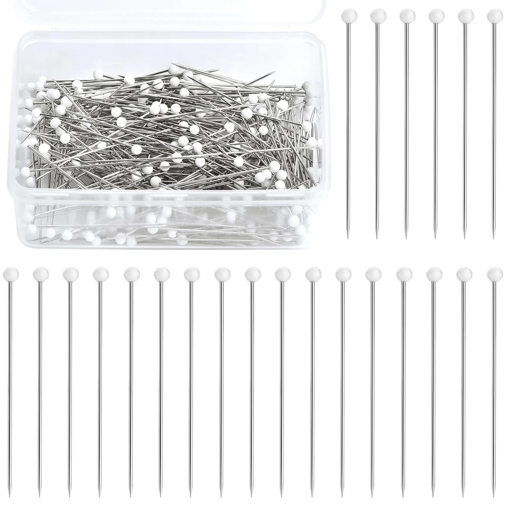 250pcs Pearlized Ball Head Quilting Pins 1.5inch Sewing Straight Pins for Fabric Dressmaker DIY Decoration and Sewing Project