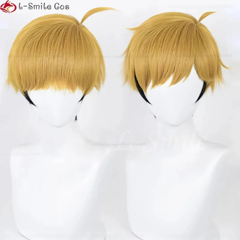 

Atsumu 30 см короткие желтые черные No 11 Осаму Мия косплей аниме термостойкие синтетические волосы + шапочка для парика