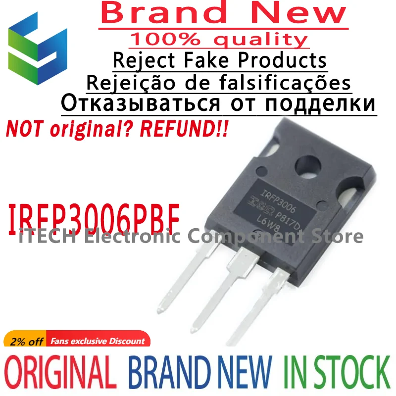 

(10-100)pcs/lot Original IRFP3006 IRFP3006PBF Field Effect Transistor Packing TO-247 100% New and Genuine