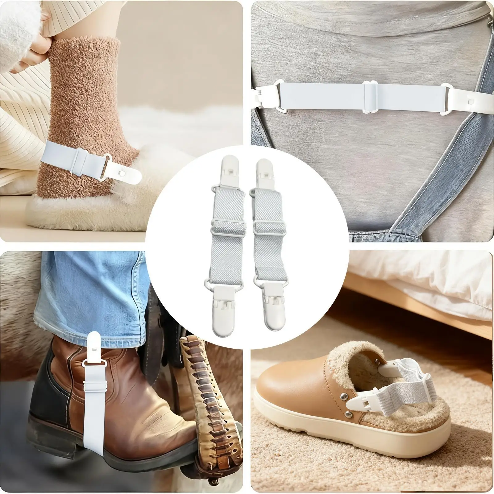 

Boot Straps 2 Piece Adjustable Clips Pant Keeper Motorcycle Boot Straps For Women Men Riding Biker Jeans Mitten Horse Work