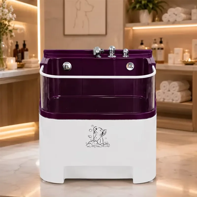 Transparent Clear Front Visible Cleanliness Acrylic Open Boarding Dog Grooming Tub for Dogs