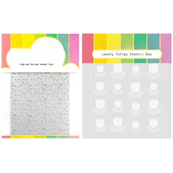 2024 New Lovely Tulips Panel Background Metal Cutting Dies and Stencil Sets Scrapbooking For Craft Greeting Card Making no Stamp